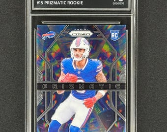 Keon Coleman Buffalo Bills 2024 Prizm Prizmatic Novato Calificación Gem Mint 10!