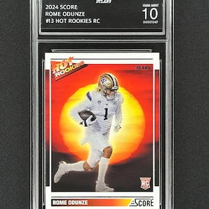 Rome Odunze Chicago Bears 2024 Hot Rookies #13 Rookie Graded Gem Mint 10!
