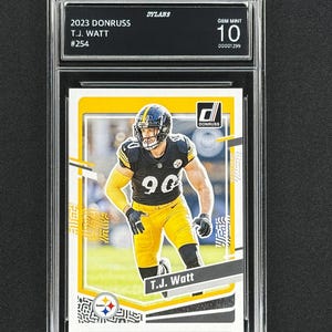 TJ Watt Pittsburgh Steelers 2023 Donruss Graded Gem Mint 10!