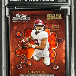 Bryce Young 2023 Wild Card Alumination Dead Aim /25 Rookie Graded Gem Mint 10!