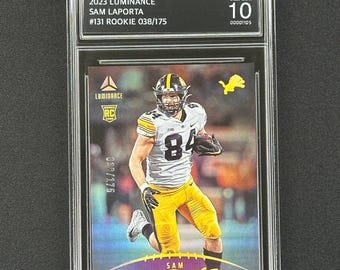 Sam Laporta Detroit Lions 2023 Luminance Rookie 038/175 Graded Gem Mint 10!