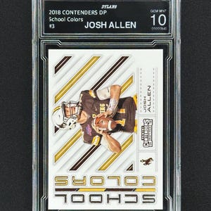 Josh Allen Buffalo Bills 2018 Anwärter DP Schule Farben Rookie Graded Gem Mint 10!
