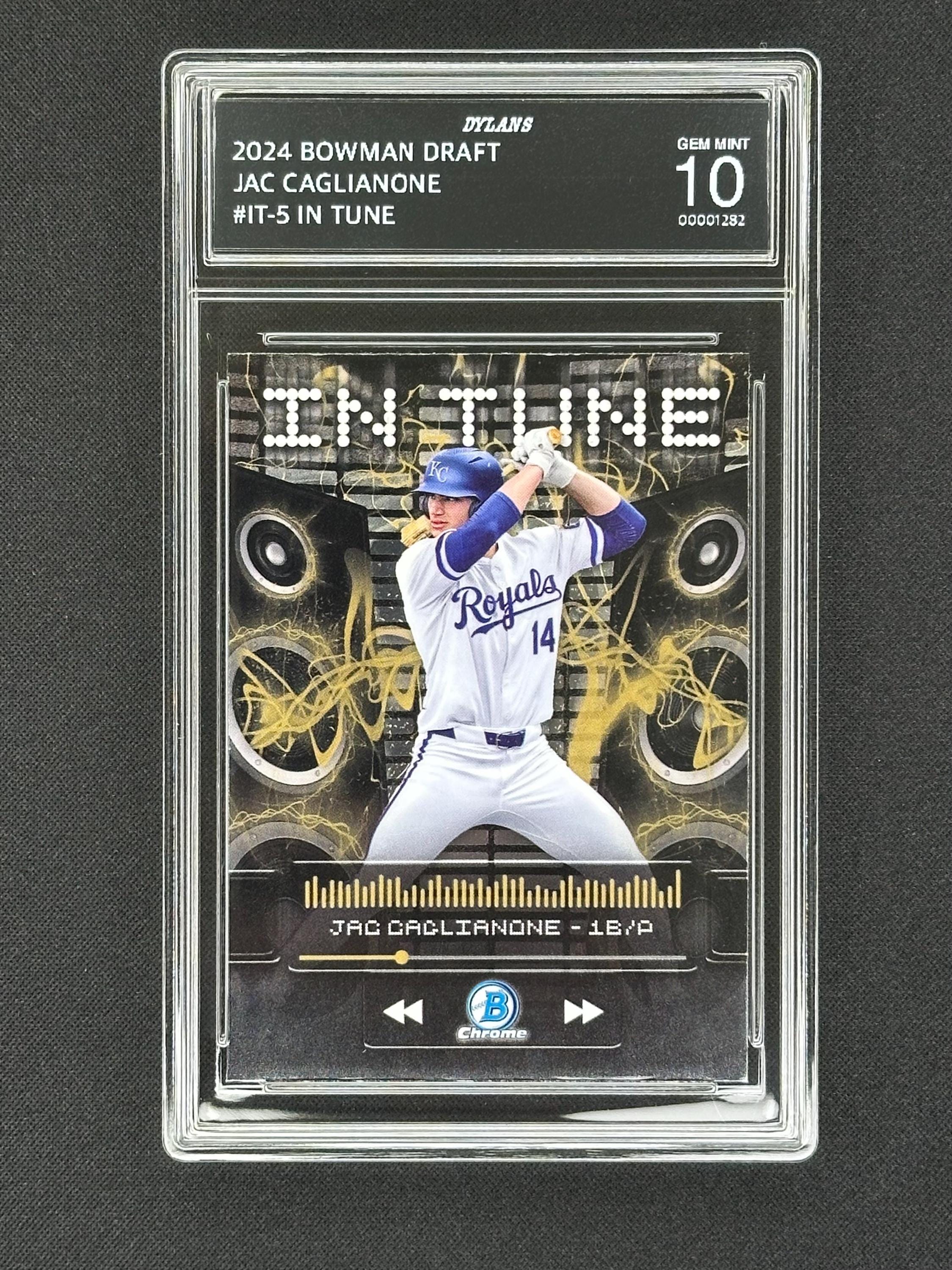 Jac Caglianone Royals 2024 Bowman Chrome Draft in Tune Graded Gem 
