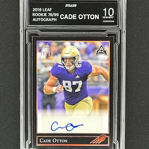 Cade Otton Tampa Bay Buccaneers 2018 Leaf 76/99 Rookie Autograph Graded Gem Mint 10!