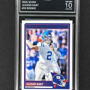 Jaxson Dart NY Giants 2025 Score Rookie #35 Graded Gem Mint 10!