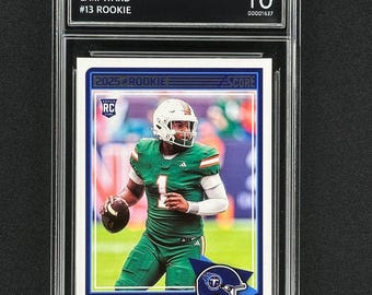Cam Ward Tennessee Titans 2025 Score Rookie Graded Gem Mint 10!