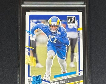 Puka Nacua Rams 2023 Donruss Rated Rookie Graded Gem Mint 10!