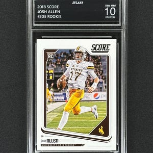 Josh Allen Buffalo Bills 2018 Score Rookie Graded Gem Mint 10!