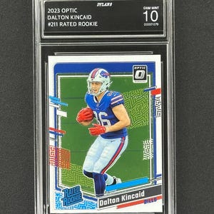 Dalton Kincaid Buffalo Bills 2023 Optic Rated Rated  Rookie Graded Gem Mint 10!