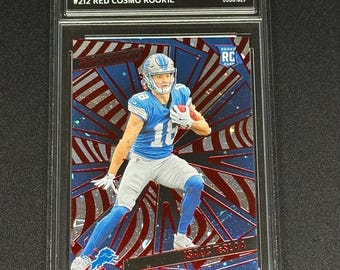 Isaac Teslaa Detroit Lions 2025 Revolution Red Cosmo Rookie Graded Gem Mint 10!