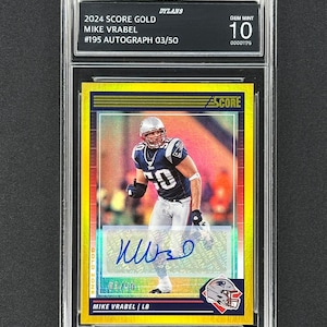 Autographe n° 195 des New England Patriots 2024 de Mike Vrabel, classé 3/50, menthe 10 !