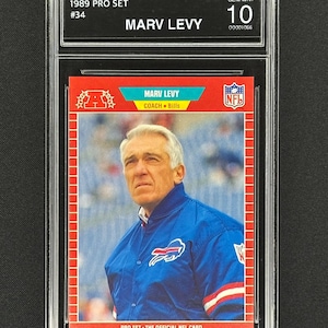 Marv Levy Buffalo Bills 1989 Pro Set Graded Gem Mint 10!