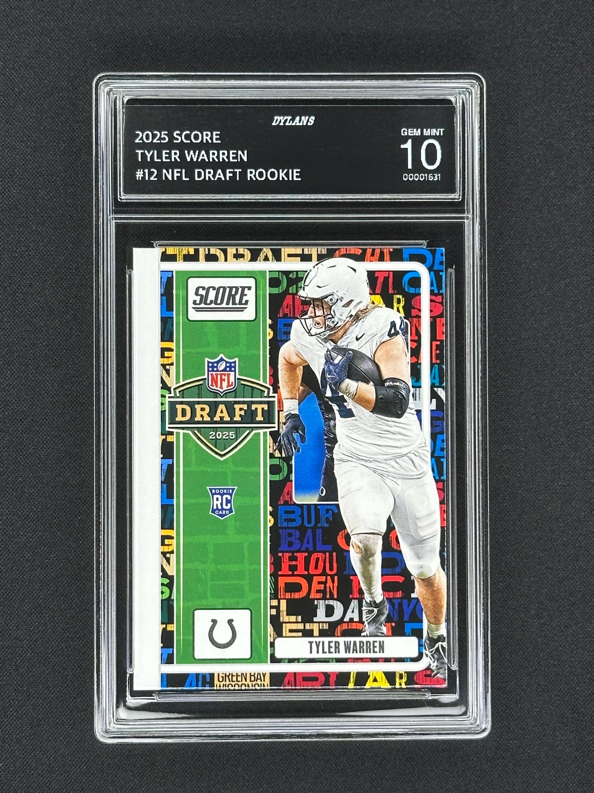 Tyler Warren Indianapolis Colts Rookie Card: 2025 Score NFL Draft