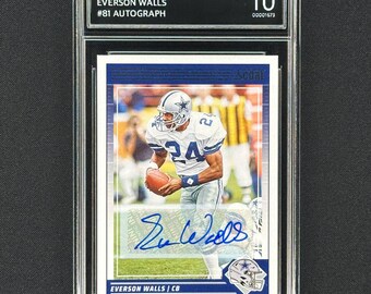 Everson Walls Dallas Cowboys 2025 Score Autograph Graded Gem Mint 10