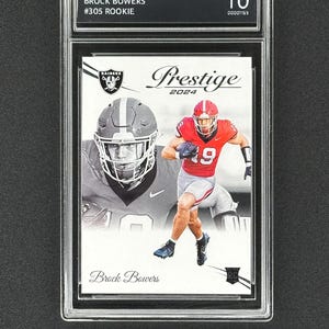 Brock Bowers Las Vegas Raiders 2024 Prestige Rookie classificado como Gem Mint 10!