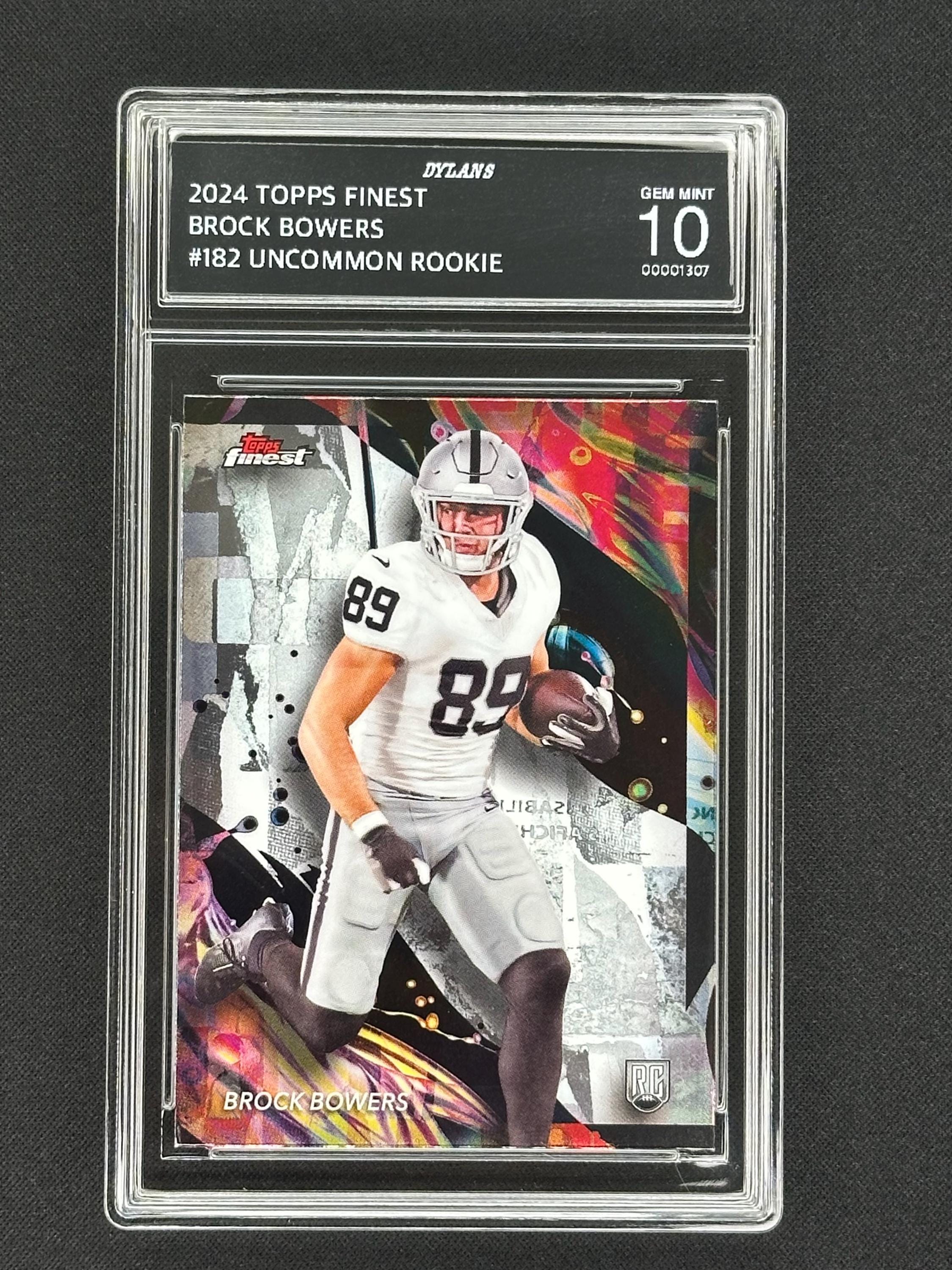 Brock Bowers Las Vegas Raiders 2024 Topps Finest  #182 Uncommon Rookie Graded Gem Mint 10!
