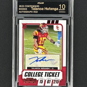 Talanoa Hufanga 49ers 2022 Contenders Autograph Red Graded Gem Mint 10!