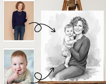 Custom Memorial Portrait – Add Loved One to Photo, Bereavement Gift (Digital File)