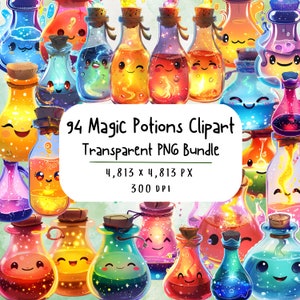 Witchy Clipart, Magic Potion, Halloween Clipart, Witch Clipart, Kawaii Clipart Bundle, Fairy Potions, Wizard Clipart, Potion Bottle Clipart, Bottle Clipart, Spell Clipart, I put a spell on you, Magic Clipart, Magic Png, Kawaii ClipArt, Cute Bottles