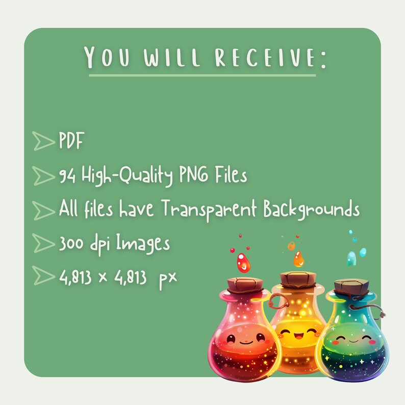 Witchy Clipart, Magic Potion, Halloween Clipart, Witch Clipart, Kawaii Clipart Bundle, Fairy Potions, Wizard Clipart, Potion Bottle Clipart, Bottle Clipart, Spell Clipart, I put a spell on you, Magic Clipart, Magic Png, Kawaii ClipArt, Cute Bottles