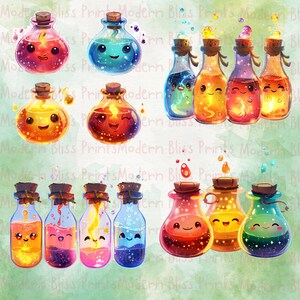 Witchy Clipart, Magic Potion, Halloween Clipart, Witch Clipart, Kawaii Clipart Bundle, Fairy Potions, Wizard Clipart, Potion Bottle Clipart, Bottle Clipart, Spell Clipart, I put a spell on you, Magic Clipart, Magic Png, Kawaii ClipArt, Cute Bottles
