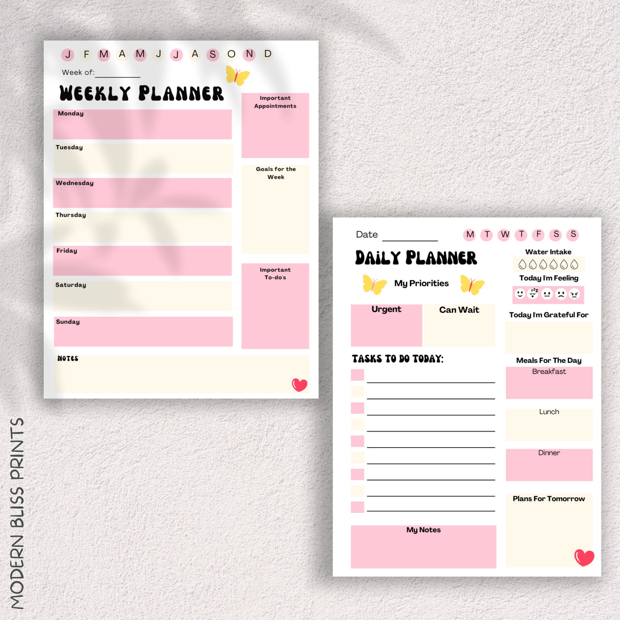 Checklist Paper Calendar.pdf Printable to Do Checklists, To-do PDF Planner Checklist, Daily Weekly ...