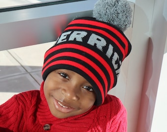 Custom Knit Beanie Hats for the Family - Personalized Colors and Text - Ski Hats, Winter Hat - Made in the USA