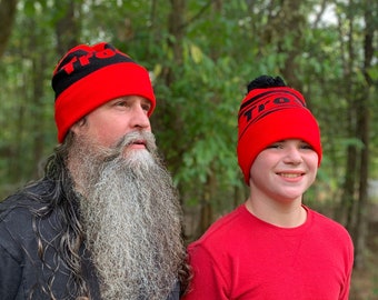 Custom Knit Beanie Hats for the Family - Personalized Colors and Text - Christmas Beanies - Made in the USA