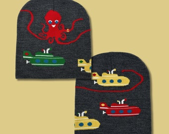 The Octopus and the Submarines Knit Beanie Hat