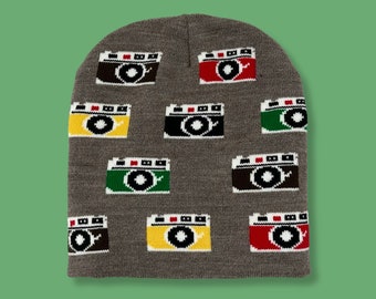 Vintage Camera Knit Beanie Hat - Made in the USA