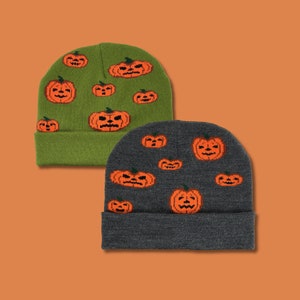 Halloween Jack-O-Lantern Knit Beanie Hat
