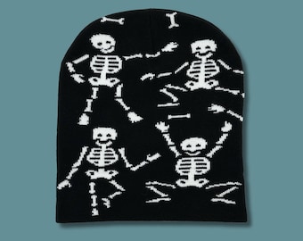 Dancing Skeletons Knit Beanie Hat