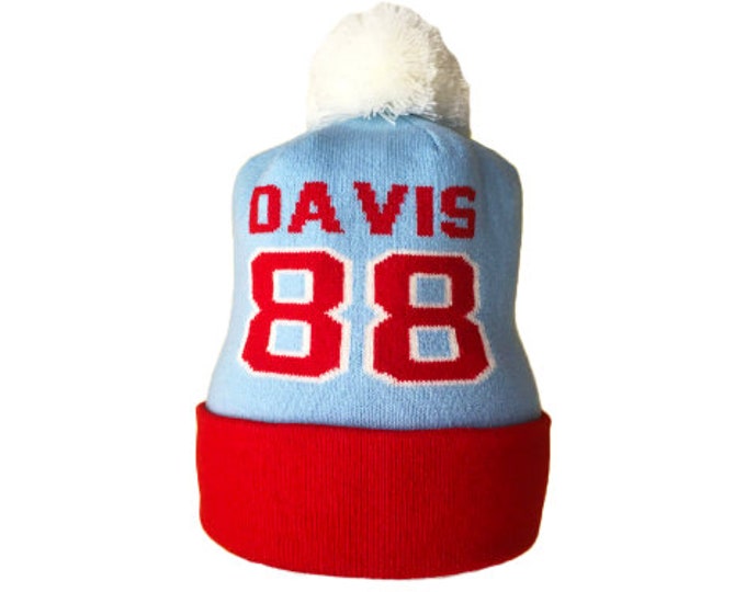 Custom Knit Sports Jersey Beanie Hats for Parents - Personalized Colors and Text - Sports Hat - Made in the USA