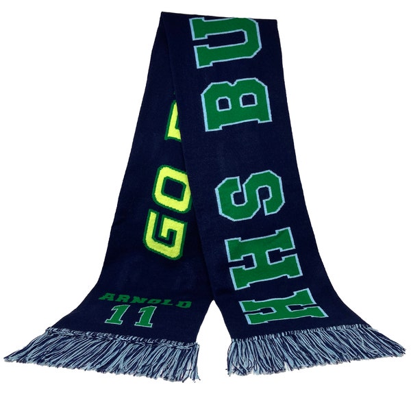 Custom Jersey Knit Scarf - Personalized design with your text & logo, Football Scarf, Soccer Scarf, Gift for Mom - Scarf with Team Name
