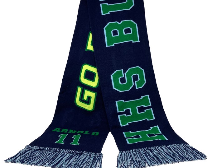 Custom Jersey Knit Scarf - Personalized design with your text & logo, Football Scarf, Soccer Scarf, Gift for Mom - Scarf with Team Name