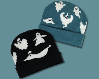 Halloween Spooky Ghosts Knit Beanie Hat