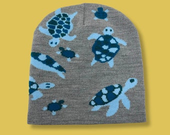 Sea Turtles Knit Beanie Hat - Made in the USA