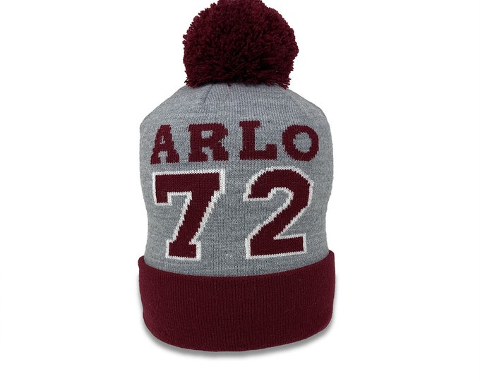 Custom Sports Jersey Beanie Hats for Parents Knit to Order - Personalized Colors & Text - Sports Hat - American Made