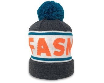 Custom Knit Beanies - Personalized Colors and Text - Ski Hats, Sports Hat - Made in the USA