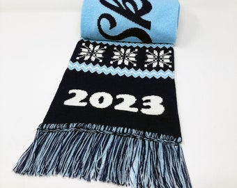 Custom Knit Scarf - Personalized design with your text & logo, Football Scarf, Soccer Scarf, Wedding Scarf - Custom Scarf with Logo Scarves