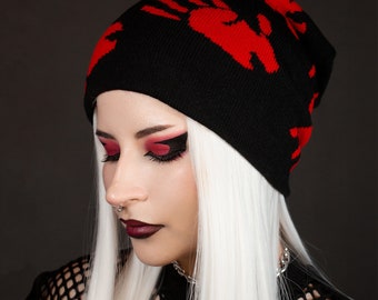 True Crime Handprints Crime Scene Gothic Knit Beanie Hat