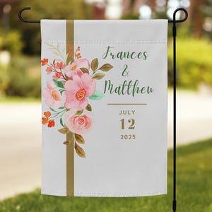 Wedding Garden Flag | Reception Welcome Banner | Outdoor Wedding Decor | Customizable Bridal Party Sign | Elegant Ceremony Decoration