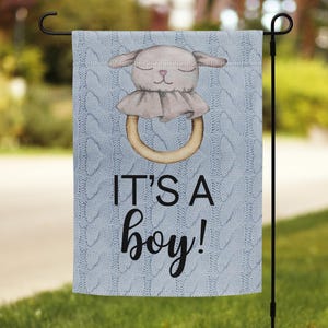 It&#39;s a Boy New Baby Yard Flag - Welcome Baby Garden Banner, Yard Sign, Outdoor Baby Shower Sign, Cute Blue Baby Announcement Flag