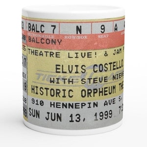 Elvis Kostenello Konzertkarten-Stub-Tasse - 1999 Minneapolis Show - Geschenk für Sammler