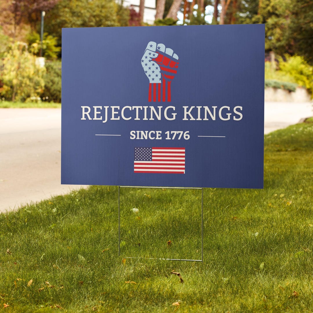 No Kings In America 1776 Hofschild – Patriotisch & Wetterfest Für Garten