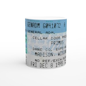 Primus 1995 Konzertticket Stub Becher, Einzigartiges Geschenk für Musikliebhaber, spülmaschinenfest
