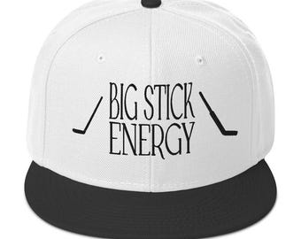 Big Stick Energy Funny Hockey Hat Hockey and Goalie Sticks Otto Snapback Hat