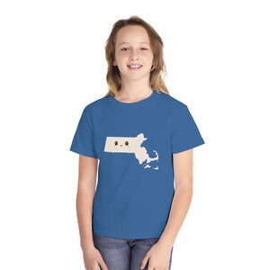 Kinder Massachusetts Smiley Map T-Shirt, Kinder Cute State Graphic Shirt, Jungen Mädchen Jugend Top, Kinderbekleidung, Kinderbekleidung, Kinder