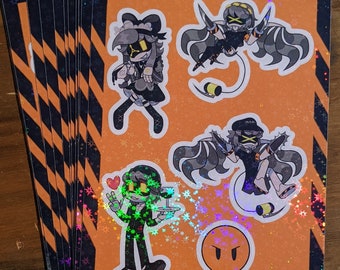 Murder Drone Holographic Glitter Sticker Sheets