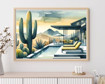 Oasis du désert, impression moderne de haute qualité sur papier mat premium 200 g/m²/80 livres, affiche du sud de la Californie